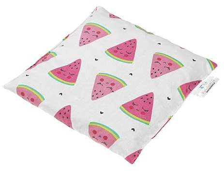 Bocioland | Coussin de noyaux de cerises pour bébé 500 g, coussin chauffant pour bébé 15 x 20 cm, coussin de noyaux de cerise micro-ondes 100 % coton (pastèque)