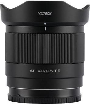 VILTROX AF 40mm f2.5 Objectif Plein Cadre pour Sony, Objectif Standard Objectif Compact à focale Fixe pour Appareil Photo Sony a7 a7II a7III a7IV a7R a7RII a7RIII a7RIV a7RV a7S a7SII a7SIII a1 ZV-E1