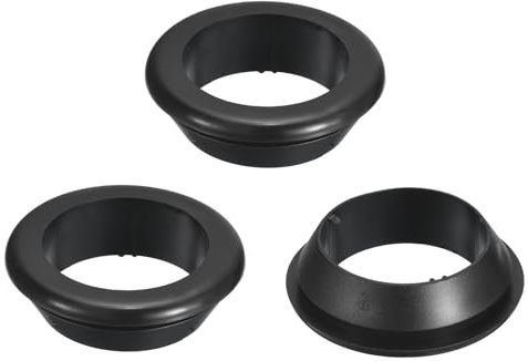 sourcing map 3 Pcs Rubber Grommets, 40mm ID 50mm Drill Hole Double Sided Hollow Firewall Hole Plugs Round Electrical Wiring Gasket, Black