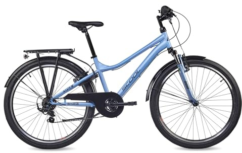 S’COOL troX Mountainbike 26 Zoll, 6-Gang Shimano Kettenschaltung, Alu-Rahmen, für Schule & Gelände, Jugendliche 10–14 J., Farbe: Ice Blue/Dark Blue