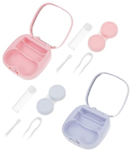 Hemobllo 2 Ensembles Étui à Lentilles De Contact Boîte à Lentilles Pratique pour Maison Et Extérieur Accessoire Délicat pour Protéger Vos
