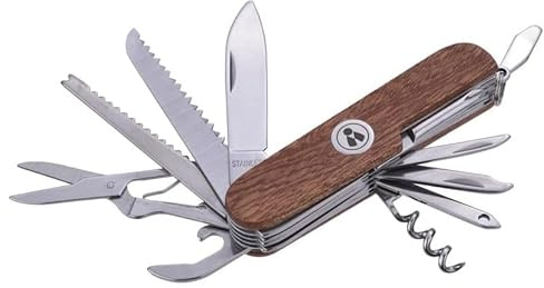 Couteau Multifonctions – Manche Bois | Élégant, Robuste, Compact | Idéal Randonnée, Camping, Cuisine | Cadeau Homme | Qualité Artisanale Française