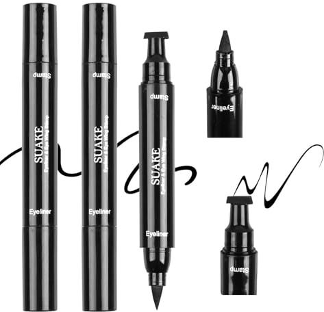 XIANJIA 2 st vattenavvisande svart eyeliner, vattentät ögonpenna, eyeliner ögonpenna, eyeliner eyeliner, fläck- och svettbeständig, få en perfekt mascara-effekt