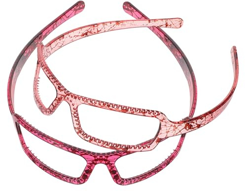 Hemobllo Lot de 2 Bandeaux Cheveux Femmes Design Lunettes en Pc, Confortables et Maintien, pour Lavage du Visage ou Soirées, Accessoires de Coiffure