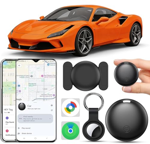 GPS Tracker für Auto,Magnetischer Air Tags Tracker Ohne ABO Kompatibel mit Android und iOS, IP68 Wasserdicht Auto Tracker, Globale Ortung Versteckter Fahrzeuge Tracker Smart Tag für Fahrrad (Schwarz)