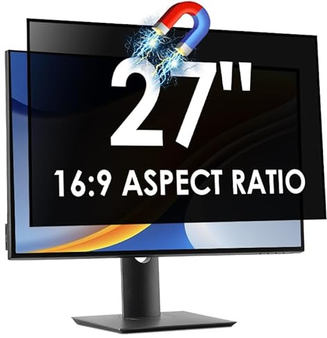 LAMA Magnetischer Blickschutzfilter für 27 Zoll Monitor, Blickschutzfolie Sichtschutzfolie Abnehmbarer Datenschutzfilter Sichtschutzfilter Computer Monitor Filter, Anti-Blaulicht & Blendschutz (16:9)