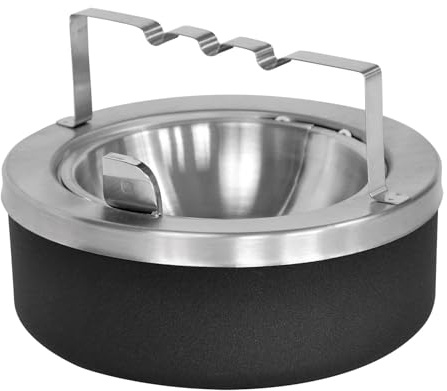 Sturdy Essentials Sturdy Essentials Table Top Ashtray with Self Closing Flip Top for Cigarette and Ash Disposal (With Bridge)