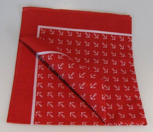 Halstuch Vierecktuch Anker 70x70 cm rot Tuch Ankertuch