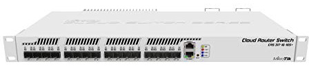 MikroTik Cloud Router Switch 317-1G-16S+RM with 800MHz CPU, 1GB RAM, 1xGigabit LAN, 16xSFP+ Cages, RouterOS L6 or SwitchOS (dual Boot), Passive Cooling 1U rackmount Enclosure, Dual redundant PSU