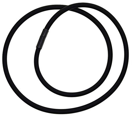 P Prettyia Halsschmuck, Kautschuk Halskette, Kautschukband mit Druckverschluss - Schwarz, 45cm