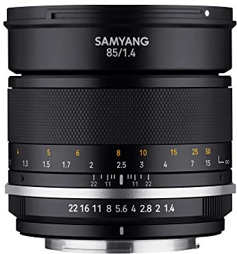 Samyang MF 85mm F1,4 MK2 Canon EF– Porträt Objektiv manueller Fokus für Vollformat und APS-C Festbrennweite Canon EF Mount, 2. Generation für Canon EOS 7D Mark II, EOS 5D Mark IV, EOS 90D, EOS 6D