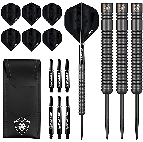 KOTO - Sting Black PVD Darts 23 Gramm, 90% Tungsten Profi Dartpfeile, Mit Zwei Sätze Flights und shafts
