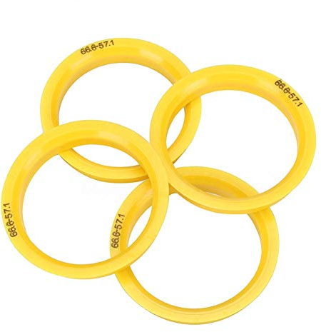 Radnabenzentrierring,4 Stück Radnabe Mittelloch Reduzierring Radnabe Mittelloch Einstellring 66,6-57.1 Felgen Zentrierring Zentrierringe Kompatibel mit