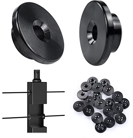 Muzata 40 Pack 1/8 Level Wheel Black Cable Railing Grommets ONLY for Level 1/8 Wire Rope T316 Stainless Steel Protector Sleeves Deck Cable Railing Hardware Kit Metal Posts CR72