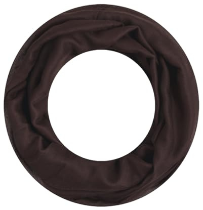 Majea Damen Loop Schal Alice – Leichter Ganzjahres-Schlauchschal schmal unifarben – 160x50cm Weicher Indoor & Büro Loop mit Viskose – braun