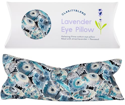 Weighted Lavender Eye Pillow for Yoga, Meditation & Relaxation - Aromatherapy Lavender Pillow Filled with Flaxseed - Washable Pima Cotton Cover for Cooling, Stress Relief, and Facial Tension Release