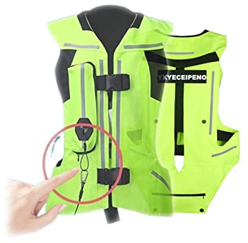 Gilet Airbag Moto Gilet D'air Gonflable Réfléchissant Vestes De Motard for Hommes Adultes, Femmes Equitation Toutes Saisons, Équipement Équestre (Color : Green, Size : S)