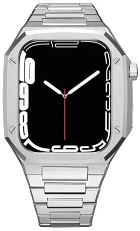 Boîtier robuste de luxe en acier inoxydable 316L avec bracelet en métal pour bracelet Apple Watch coque de protection en métal pour iWatch Series 8, 7, 41 mm, 45 mm et Series 6, 5, 4, SE 44 mm