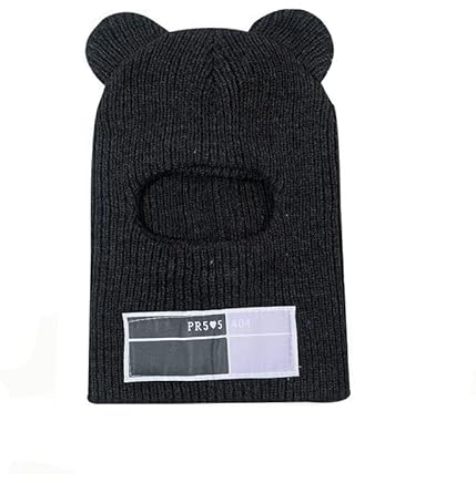 Topwon Bär Ohr Frauen Winter gestrickt Balaclava Beanie Hut Maske Kappe für Radfahren Skifahren Outdoor-Aktivität