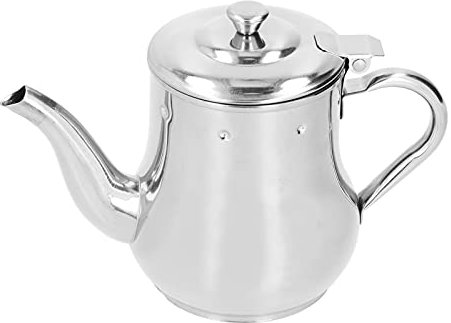HEITIGN Tetera de Acero Inoxidable de 500 Ml con Filtro, Tetera para Infusor de Té, Tetera de Metal, Tetera para Restaurante en Casa(Plata)