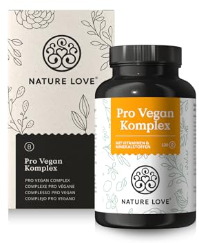 Pro Vegan Komplex - mit Vitamin A, B2, B12, D3, K2, C, Eisen, Zink, Jod Selen und Calcium -120 Kapseln - All in One Vitamine & Mineralstoffe für Veganer & Vegetarier - Vegan und laborgeprüft