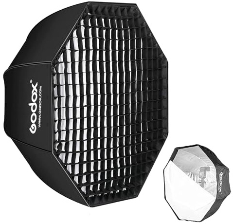 Godox 47 / 120cm Umbrella Octagon Softbox Reflector with Honeycomb Grid and Carrying Bag for Studio Flash Speedlight, Portrait and Product Photography