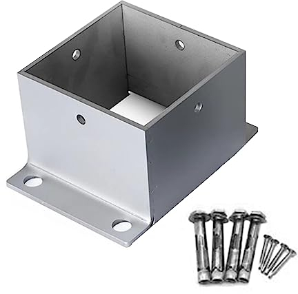 Pfostenträger Aufschraubhülse 50 60 80 90 100 130 150 200 MM Terrassenpfostenfuß Quadratisch, Zaunpfostenträger Aus Beton, Anker Mit Installationskit, Edelstahl Pergola Pfostenfuß ( Size : 4.3x4.3 in/