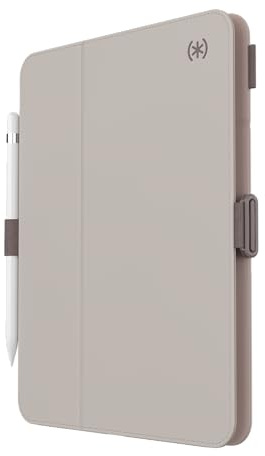 Speck iPad 10th Generation Case 2022 - Slim Multi Range Stand, Hard Back Case - Apple Pencil Holder & Drop Protection - 10.9 Inch iPad, Camera Shield - Beech Grey/Cinnamon Biscuit BalanceFolio
