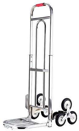 Diables Diable Escalier, Chariot à Six Roues, Diable Portable Pliable en Acier Inoxydable, Charge de 100 Kg, pour Bagages Voyage Déménagement Shopping et Transport