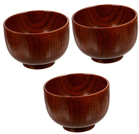 MAGICLULU 3pcs Men's Shaving Soap Dish Shaving Mug Cup Wooden Soap Bowl Traditional Style Comfortable Safe for Use