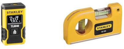 STANLEY - Mesure Laser Pocket 12m - ‎STHT77666-0 & Niveau Magnétique de Poche - 042130