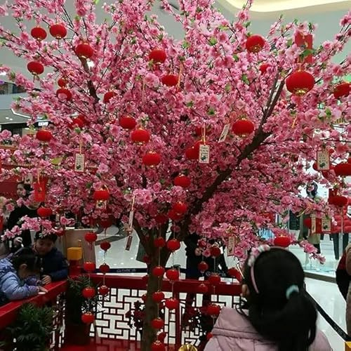 Árbol de cerezo japonés, gran planta artificial de simulación, árbol de durazno, árbol de los deseos, flor de seda falsa for oficina, dormitorio, sala de estar, fiesta, decoración de boda DIY(1.2mx1m)