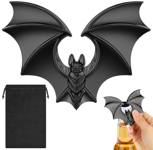 Décapsuleur Batte, Unique Bière Ouvre Bouteilles, avec Sac Cadeau, Cadeau pour Anniversaire, Halloween, Noël, Homme, Femme, Papa, Ami, Mari, Amoureux du Batte, Cadeaux Animal, Accessoires Bière, Noir