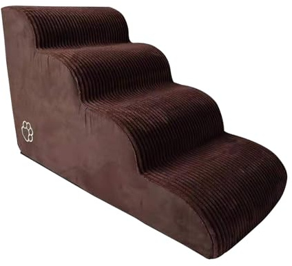Haustierrampe für Couch,Hunderampen aus hochdichtem Schaumstoff mit 4 Ebenen - Waschbare, atmungsaktive Katzenstufen für das Indoor-Training, große, widerstandsfähige, abnehmbare Leitern für Welpen