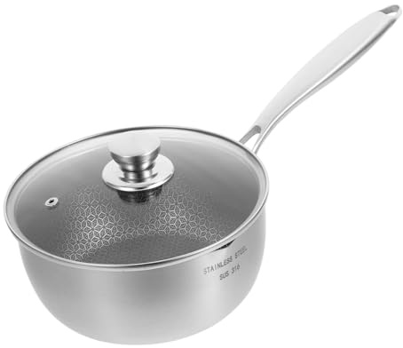 Healifty Pentola Antiaderente in Acciaio Resistente con Coperchio e Scolapasta Versatile per Zuppe Latte Noodles Compatibile Gas Elettrico e Induzione