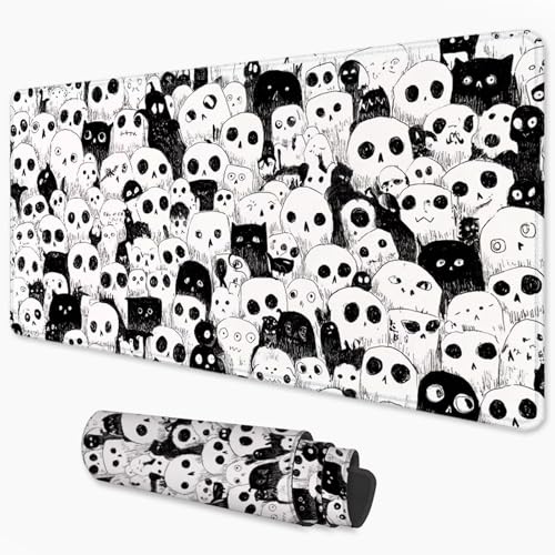 Alfombrilla Ratón Halloween Mouse Pad 700x400 mm, Grande Alfombrilla Gaming Negro con Superficie Especial Que Mejora la Velocidad y la precisión, Mousepad Impermeable para Gamers, PC y Portátil 3Y-628