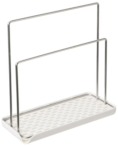 WEKAMOS Organizador Estropajos Cocina Soporte de Almacenamiento de Pie de Acero Inoxidable Diseño Elegante y Funcional Estante para Paños para Cocina y Baño