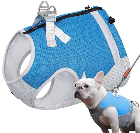 Arnés de chaleco refrescante para perro, arnés de tela refrescante de 3 capas para perros, cómodos chalecos para cachorros con tiras reflectantes y hebilla ajustable para verano, senderismo