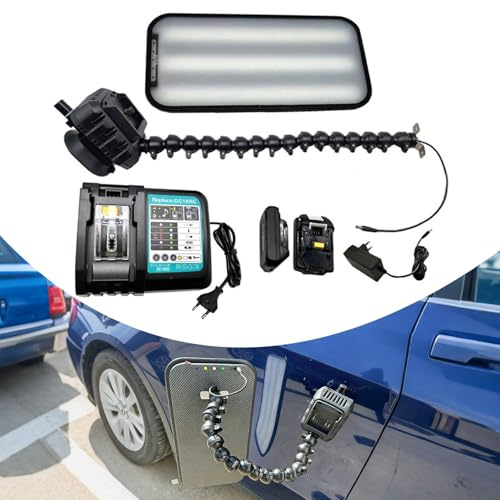 yurstcggh Lampada PDR per Riparazione Ammaccature Senza Vernice per Ammaccature Auto,Strisce LED A 9 Colori,Strumenti PDR,Dotato di supporto a ventosa, angolazione regolabile