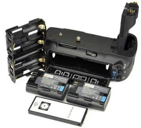 DSTE® Infrarot Fernbedienung Batterie Griff Kompatibel für Canon EOS 5D Mark II 5D2 DSLR Digital Kamera als BG-E6 mit (2 Packung) LP-E6