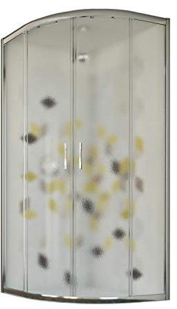 Idralite Mampara de Ducha Semicircular 80x80 CM H198 Vidrio Impreso C Mod. Evolution