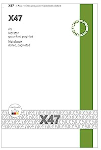 A5-Notizheft, gepunktet, mit schwarzem Umschlag, für das revolutionäre X47-Notizbuch mit auswechselbaren Heften