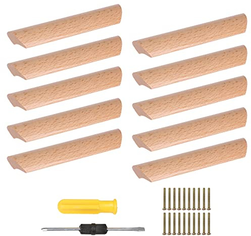 BQLZR Schrankgriff aus Holz, 96 mm, 10 Stück