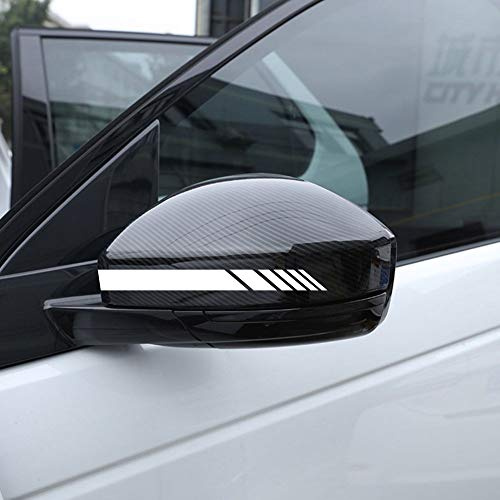 Autodomy Pack 6 Unita Specchietti Retrovisori Adesivi | Adesivi Strisce per Auto Resistente Pioggia e UV | Sportivo Adesivo per Auto Esterni Facile Aplicazione (Bianco)