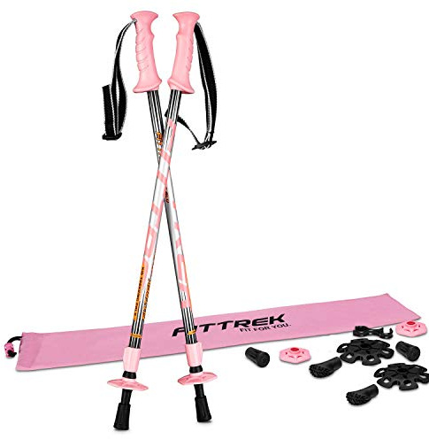FitTrek Wanderstöcke Kinder - Trekkingstöcke - Walking Stöcke Teleskop - Wanderstocke Kinder - Walking Stock Leicht mit Gummipuffer, Pads und Tasche
