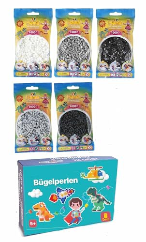 Happy Price Toys Perline da stirare convulut grigio + istruzioni per la stiratura con 3 modelli di design