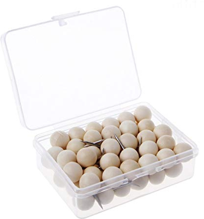 taishan 60 Pcs Ronde Punaise En Bois Creative Dessin Décoratif Punaises Punaises Tête En Bois