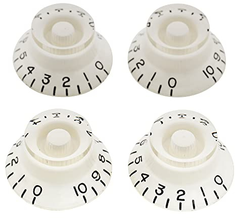 Musiclily Pro Linkshänder Zoll Potiknopfe Top Hat Knobs Weiß 4er Set | für USA LP Style E-Gitarre