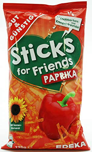 Gut & Günstig Sticks for Friends Paprika, 24er Pack (24 x 125g)