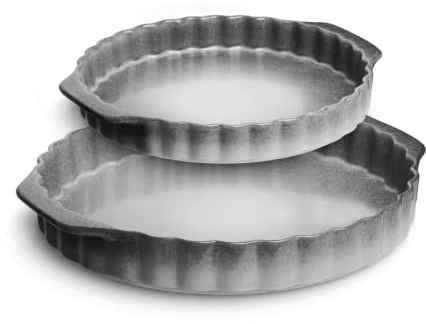 SPRINGLANE Moldes para tarta y quiche de cerámica Misty Cliff - juego de 2 moldes: 24 y 28 cm